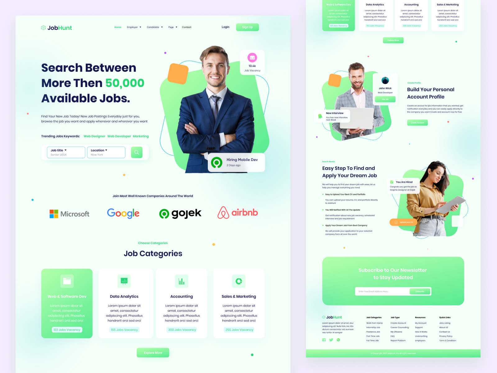 Jobhunt - Job Recruitment Landing Page by Tio Gilang Pratama for ...