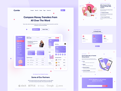 Comfer - Money Transfer Landing Page by Tio Gilang Pratama for ...