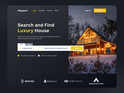 Pagoupon - Properties Agency Website agency design exploration header home houses landing page landingpage properties properties agency property property company ui uidesign user interface