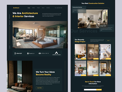 Architract - Architecture & Interior Services architect architectural architectural services building design exploration houses interior landing page landingpage real estate services ui uidesign user interface