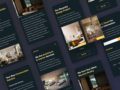 Architract - Mobile Responsive Architecture & Interior Services application apps architecture design exploration interior landing page landingpage mobile ui uidesign user interface