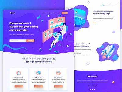 Seina - Conversion Rate Optimization Landing Page animation conversion rate conversion rate optimisation design exploration icon illustration landing page landingpage rocket space ui uidesign user interface userinterface ux vector web website website design