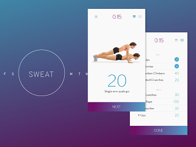 Sweat App Sketch app dailyui digital fitness ios sketch ui