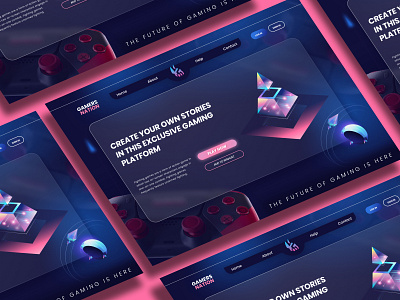 Gaming Website UI Design 3d branding design graphic design ui