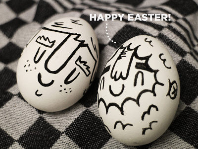 Happy Easter character easter egg posca