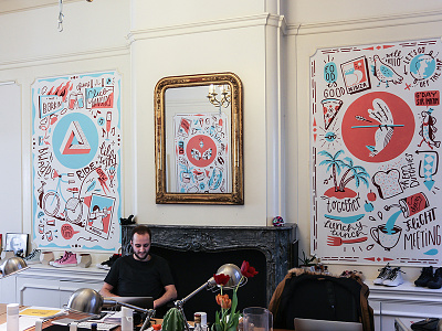 Anomaly mural amsterdam bike bird drawing illustration lunch mural wall wall painting wallpainting