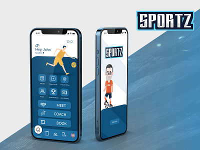Sportz app app design fitness graphic design sports ui ux vector