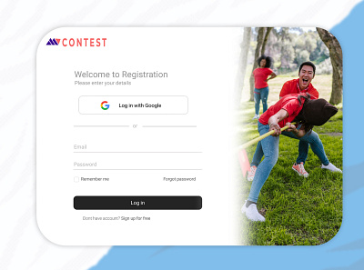 A sign up page for contest registration | Daily UI 01 app dailyui design graphic design ui ux