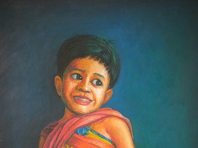 Untitled/ Oil Pastel on Paper/ Size-13 x 17 inches/ Yr-2020 culture design figure illustration india painting portrait ramrokade
