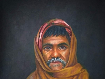 Silence | Oil on paper | Size-14 x 22 inches | Yr-2020 culture design figure illustration india painting portrait ramrokade