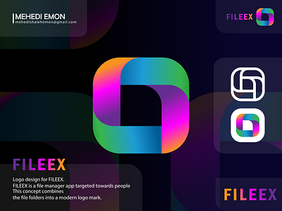#FILEEX adobe branding bussiness logo colorfull logo concept creative file logo graphic design grid illustration logo minimalistic morden logo portfolio