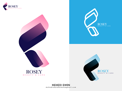 #ROSEY 3d beauty shop branding care logo company logo gaming graphic design illustration letter logo logo team