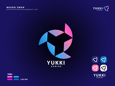 YUKKI - Gaming logo adobe art brand identity branding community company concept creative design desing gaming graphic design illustration landing page live logo streeming ui vector website