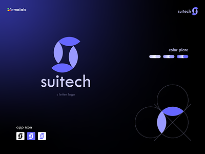 suitech adobe app art brand identity branding company concept creative design graphic design icon illustration logo minimal minimalstic s letter logo tech technology ui website