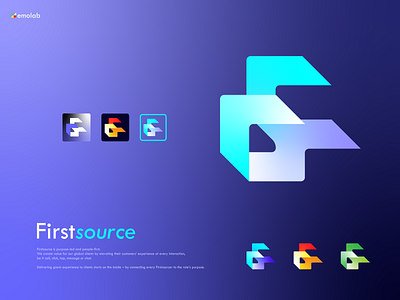 Firstsource 3d adobe app icon art brand identity branding company concept creative design file graphic design illustration letter logo logo minimal server ui vector website