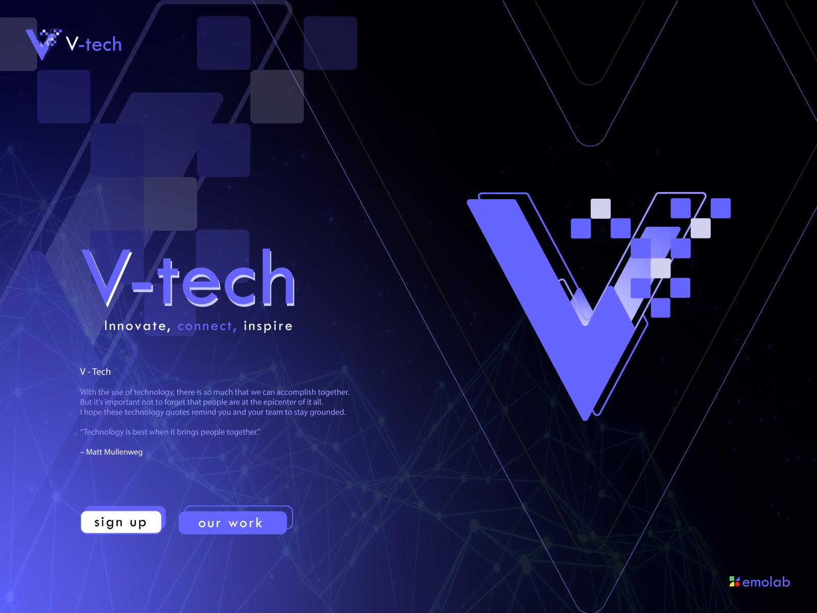 V - tech company logo by Emolab on Dribbble