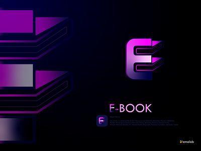 E-Book 3d adobe app icon art branding company concept creative design e letter logo graphic design illustration letter logo logo software ui vector website