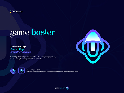 game boster 3d adobe animation app icon boster brand identity branding company concept creative design esports gaming graphic design illustration logo minimal logo ui vpn website