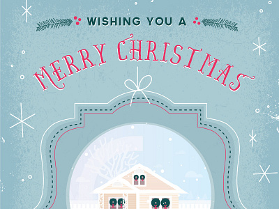 2014 Christmas Card card christmas family greeting holiday home house snow globe texture