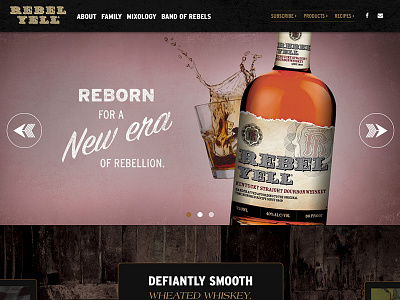 Rebel Yell Bourbon Site bourbon branding design digital grunge interaction design responsive texture web design website whiskey