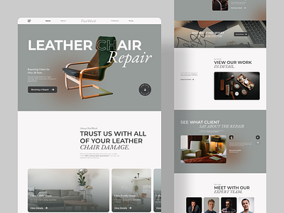 Nusa PairWork Leather Repair - Landing Page app branding clean concept dashboard design graphic design landing page mobile template ui web webpage website wireframe