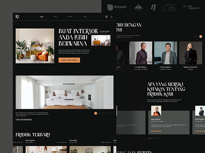 Main Page for Rusha Interior branding decoration footer interior mobile ui website wireframe