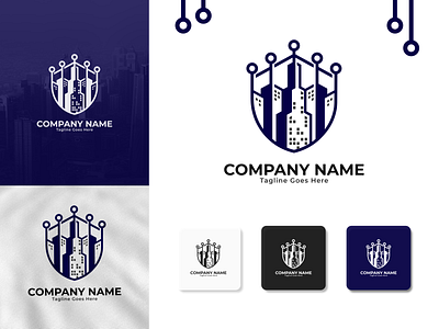 Tech Shield City Logo animation branding company companybranding design graphic design logo logodesign