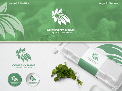 Chicken Nature Leaf Logo brand identity branding company companybranding design graphic design logo