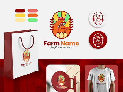Stained Glass Chicken Farm Logo branding company companybranding design graphic design illustration logo vector
