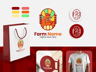 Stained Glass Chicken Farm Logo