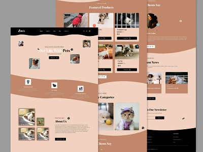 Pet Product landing Page Redesign cat cute dag design landing pa landing page pet product ui ui design uiux user interface ux design web design