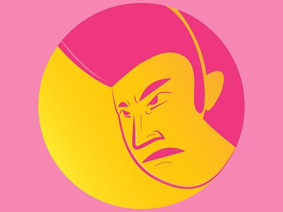 Angry angry character color icon idk man pink yellow
