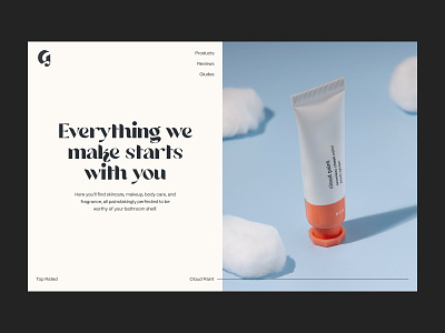 Skincare Promo beauty concept e-commerce header landing landing page minimal minimalism minimalistic shop skincare ui ux uxui web