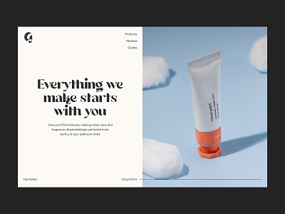 Skincare Promo beauty concept e commerce header landing landing page minimal minimalism minimalistic shop skincare ui ux uxui web