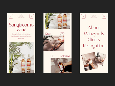 Sangiacomo wine — Mobile concept e-commerce header landing landing page minimal minimalism minimalistic shop ui ux uxui vineyards web web design wine