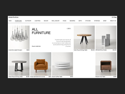 Minimalist home furnishing e-commerce furniture landing landing page minimal minimalist minimalistic shop ui ux ux ui uxui web web design