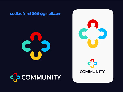 community logo branding build colors community connect creative diversity graphic design group icon identity mark meeting rainbow team logo unique web