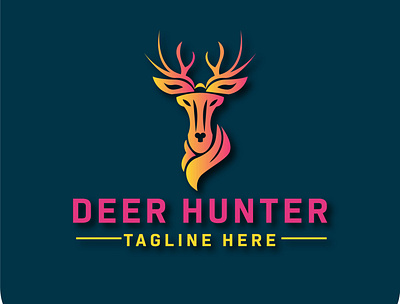 DEER HUNTER animal animation app branding buck classic d deer design financial logo graphic design hunter icon illustration logo logos mark outdoors vector