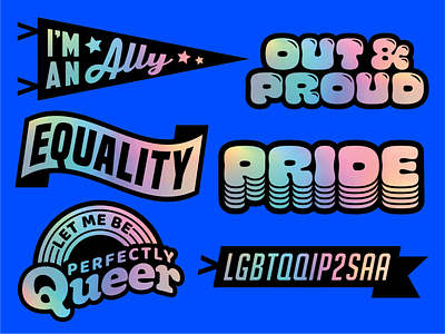 ActiveCampaign PRIDE 2021 — Holographic sticker concept branding diversity events gay holographic politics pride pride month rainbow retro stickers swag team typographic typography