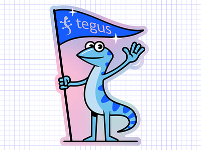 Tegus Mascot Concept anime brand branding cartoon character character design drawing employee graphic design holographic illustration lizard logo mascot pose reptile sparkle sticker swag