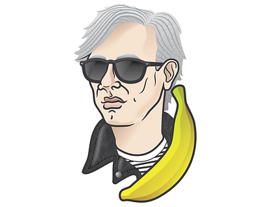Portrait of Andy Warhol 1960s 1970s andy warhol artist banana cartoon illustration nyc portrait screen print sunglasses texture