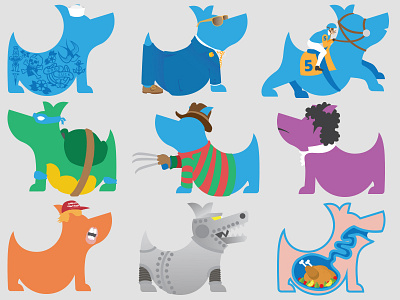 "Flop of the Day" Sampler Pack advertising calendar campaign cartoon characters costumes illustration illustrator logo mascot social media themes