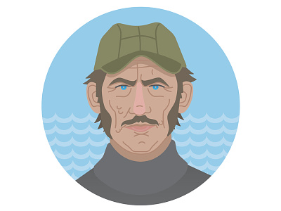 Captain Quint Portrait boat captain face film fisherman illustration jaws movie portrait quint robert shaw shark