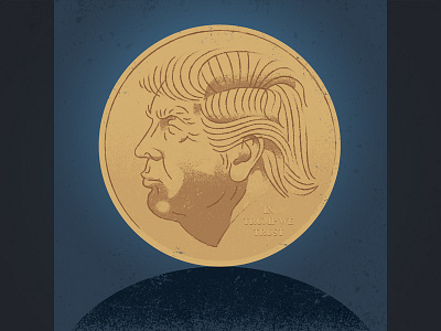 Emperor Trump campaign clinton coin drawing editorial election illustration politics portrait texture trump vintage