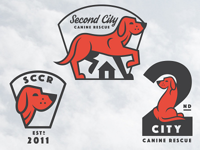 Dog Rescue Logo Redesign adoption badge bold branding charity chicago crest dog logo rebranding rescue script