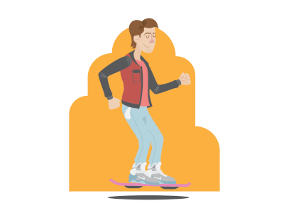 Marty McFly Animation animated animation back to the future cartoon character gif hoverboard illustration marty mcfly michael j. fox movie