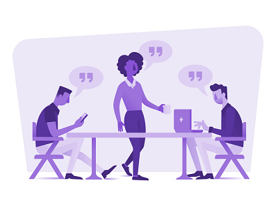 Workplace Characters business character character design diversity flat illustration meeting minimal monochromatic office people start up team tech vc
