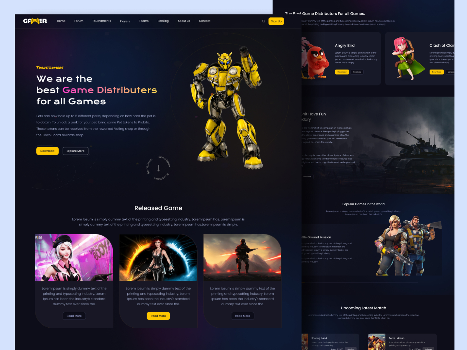 Gaming Website by Iyappan Vijay on Dribbble