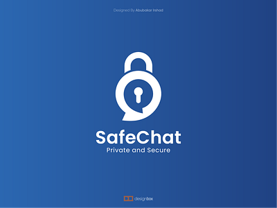 Chat - Message Logo blue business logo chat chat logo company lock logo message safe secure