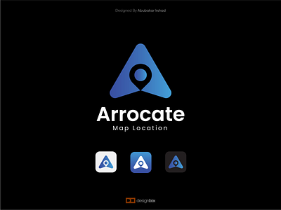 Map - Location Logo arrow company direction graphic design locate location logo map logo